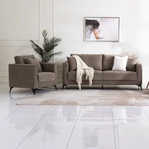 Line Sofa Set in brown
