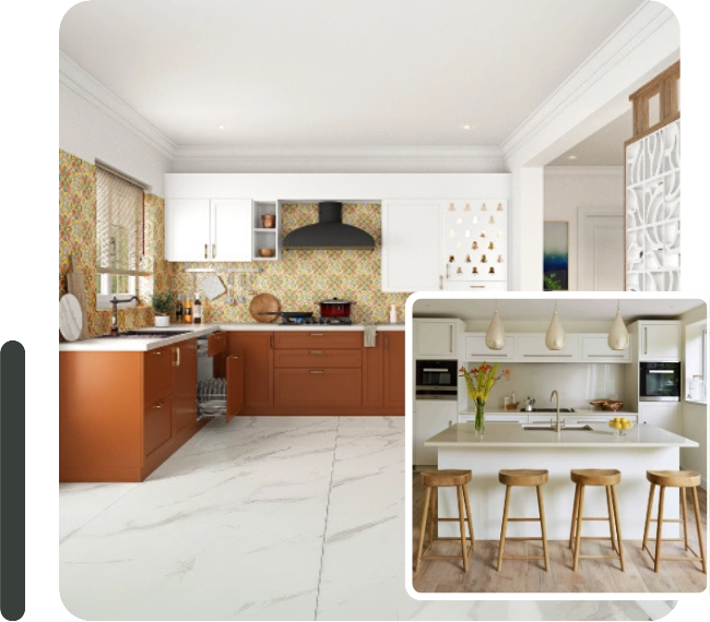 Modern Kitchen with Warm Cabinets