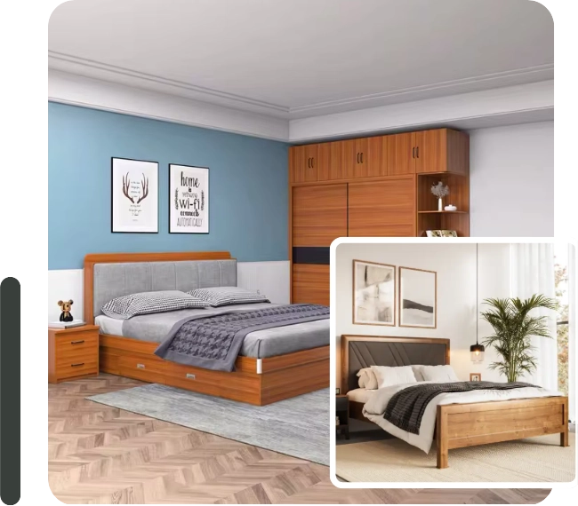 Luxury modern upholstered bed Dubai