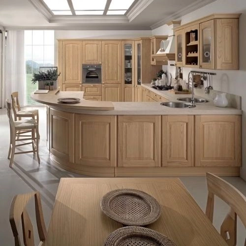 Classic Wooden Kitchen with Island