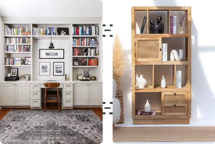 Luxury handcrafted bookshelves