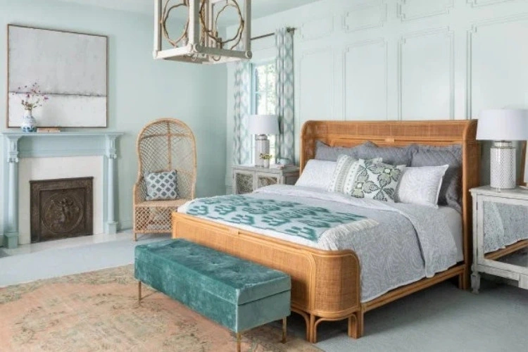 Velvet custom bed Dubai