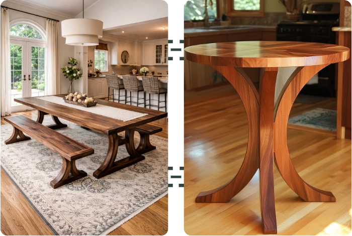 Designer wooden dining tables Dubai
