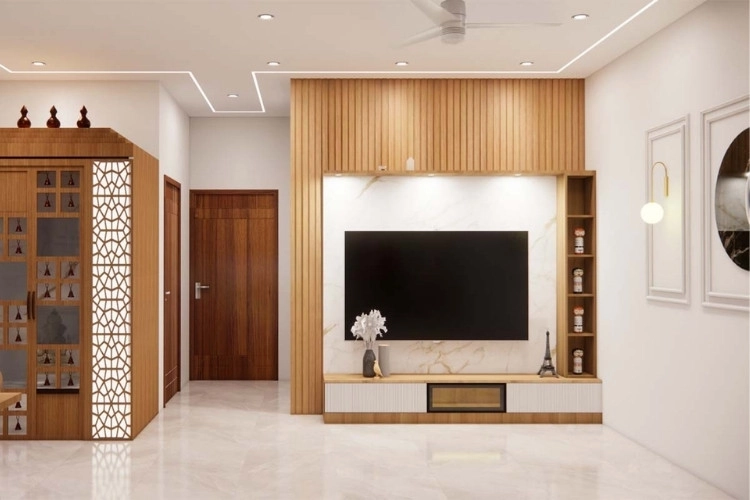 Modern wooden TV unit Dubai