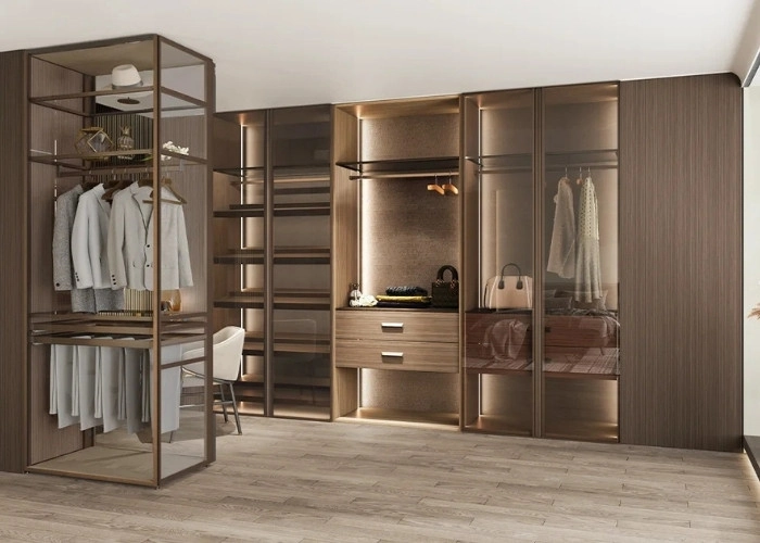 Luxury Custom Wardrobe with Glass Panels