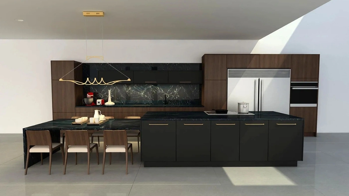 Modern Luxury Kitchen with Black Island