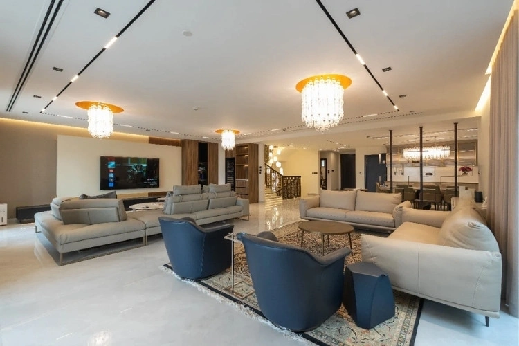 Modern Living Room with Elegant Lighting