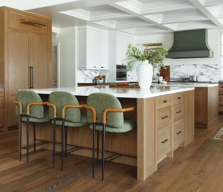 Modern Kitchen with Wooden and White Cabinets