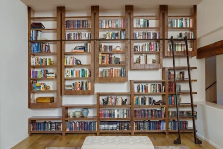 Custom wood bookshelf