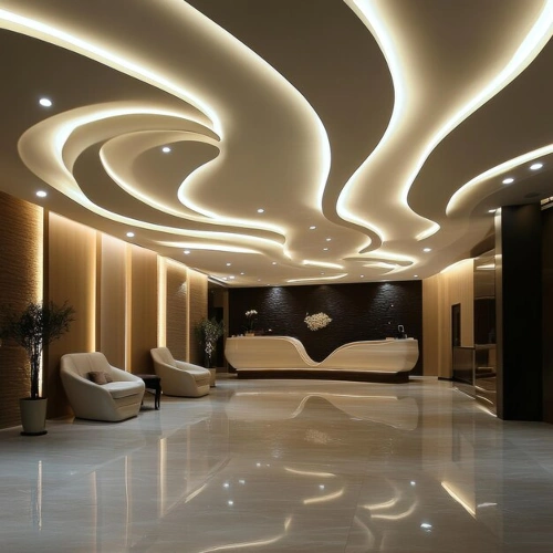 Modern ceiling tiles adding depth character