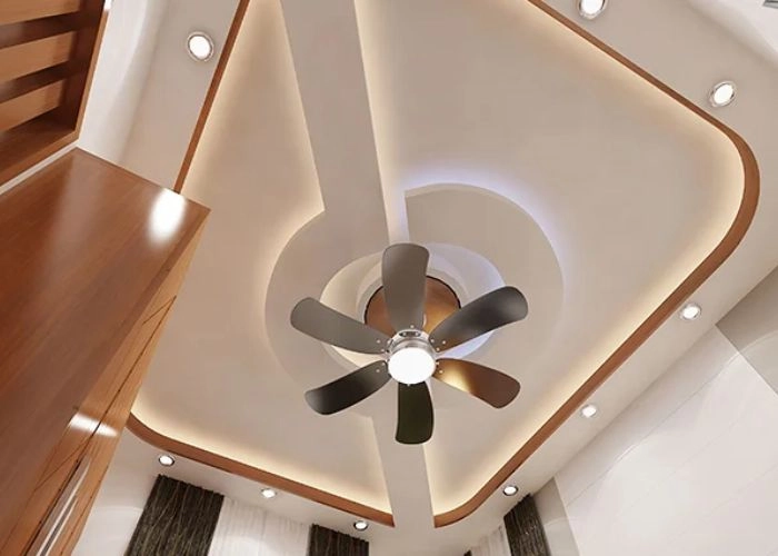 Master bedroom with elegant tray ceiling design