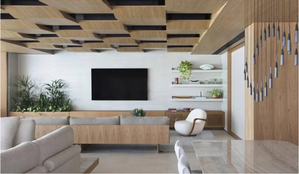 Timber ceiling installation Dubai