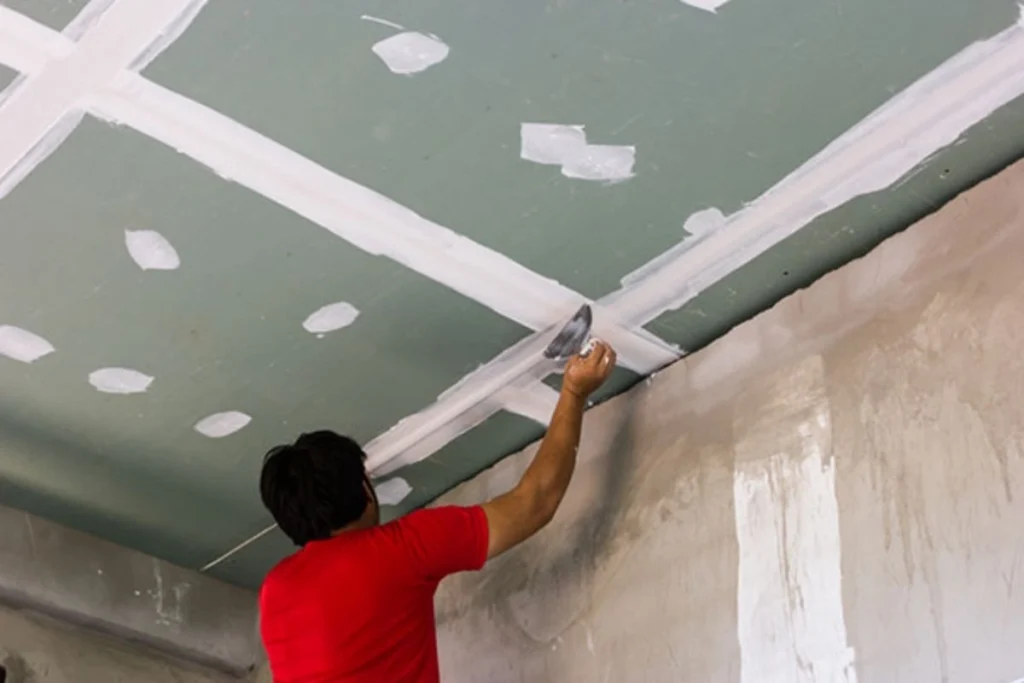 Home gypsum ceiling installation project Dubai