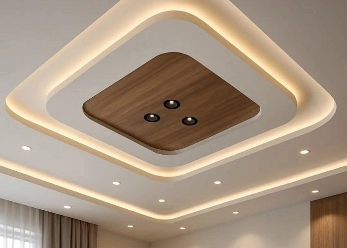 Commercial retail shop with soffit lighting