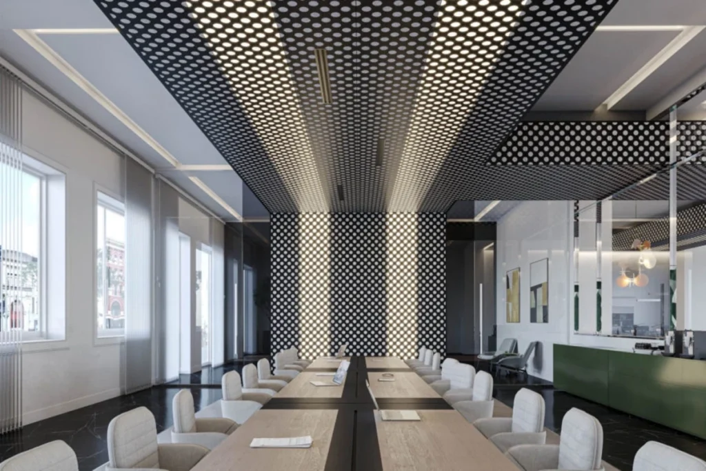 Designer perforated plates installed for stylish interiors