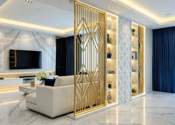 Modern partition for retail shop.