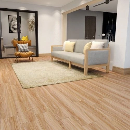Modern natural wood texture LVT flooring planks.