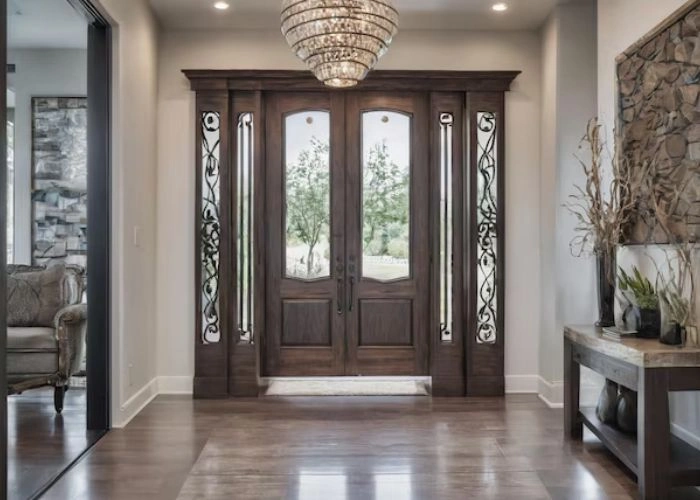 Bright and airy room door installation.