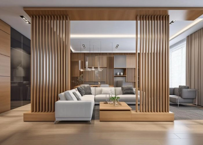 Floor to ceiling room partition.