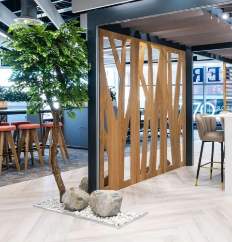 Premium floor to ceiling wood.